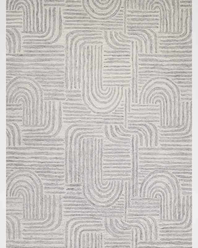 Juno Hand-Tufted Gray/Ivory Rug, 8' x 10'